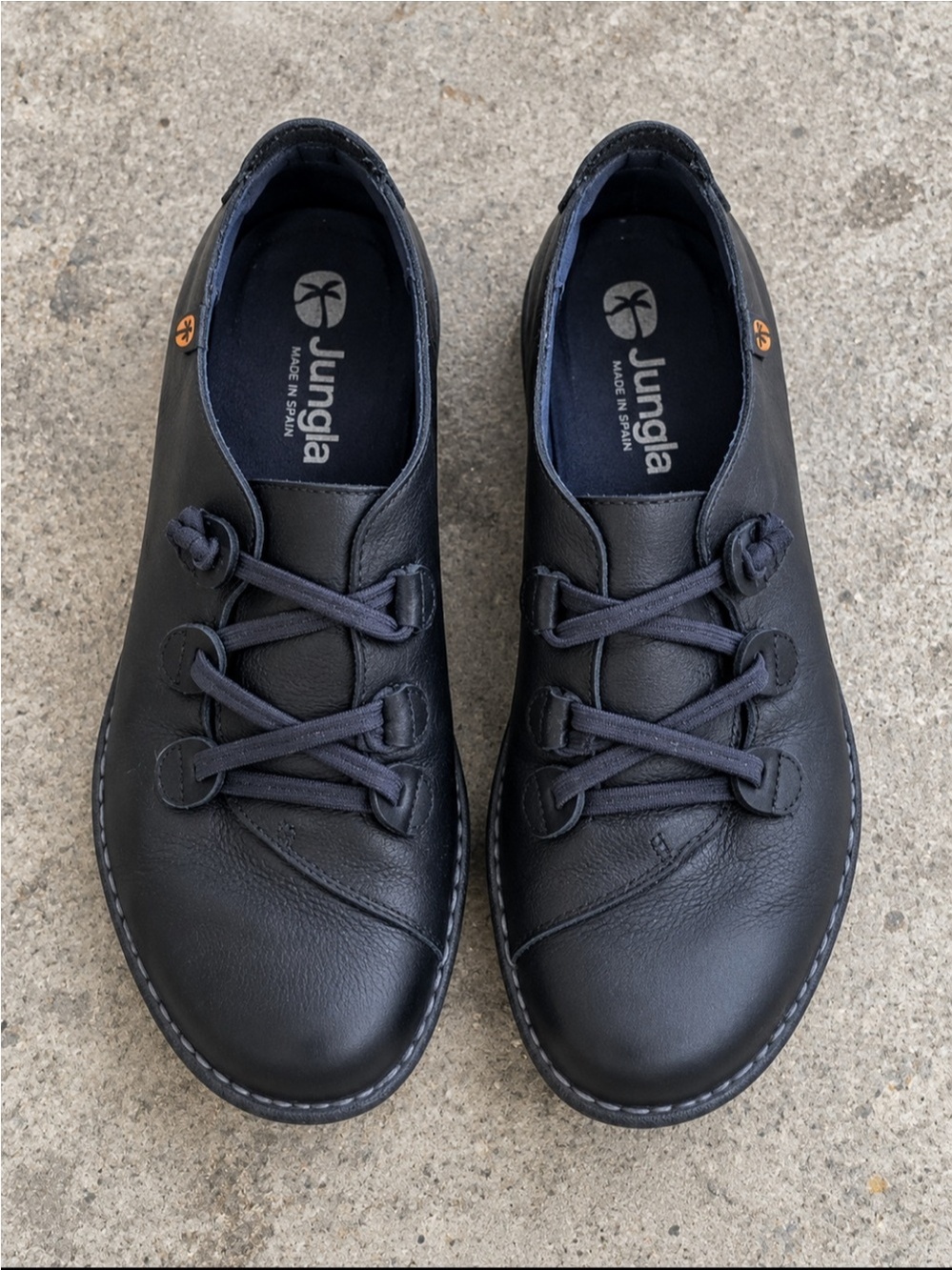 Jungla Leather Lace Up Comfort Shoes Made in Spain EU 42 Black Minimalist Office
